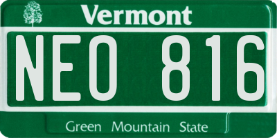 VT license plate NEO816
