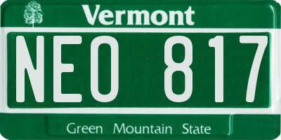 VT license plate NEO817
