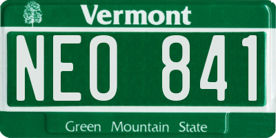 VT license plate NEO841
