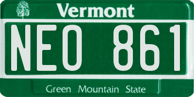 VT license plate NEO861