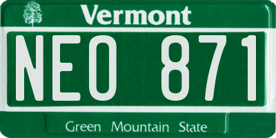 VT license plate NEO871