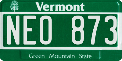 VT license plate NEO873
