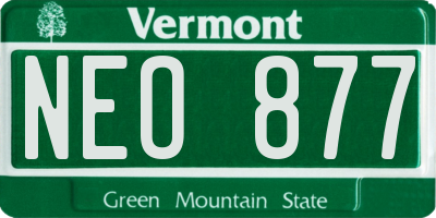 VT license plate NEO877