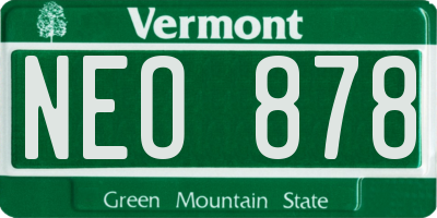 VT license plate NEO878