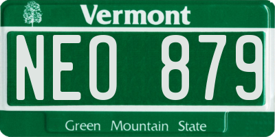 VT license plate NEO879