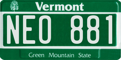 VT license plate NEO881