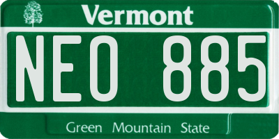 VT license plate NEO885