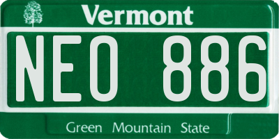 VT license plate NEO886