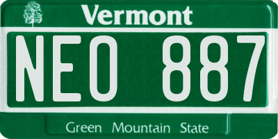 VT license plate NEO887