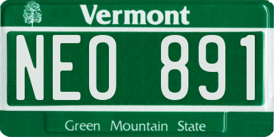 VT license plate NEO891