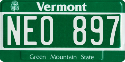 VT license plate NEO897