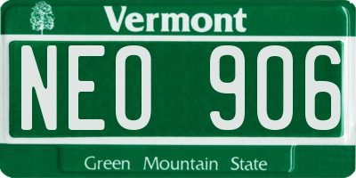 VT license plate NEO906