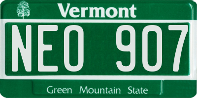 VT license plate NEO907