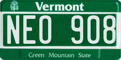 VT license plate NEO908