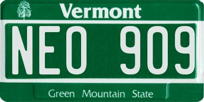 VT license plate NEO909