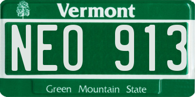 VT license plate NEO913