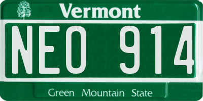 VT license plate NEO914