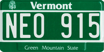 VT license plate NEO915