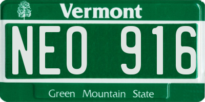 VT license plate NEO916