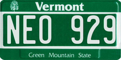 VT license plate NEO929