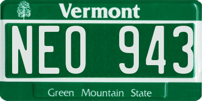 VT license plate NEO943