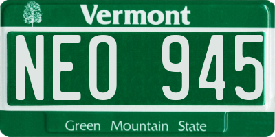 VT license plate NEO945