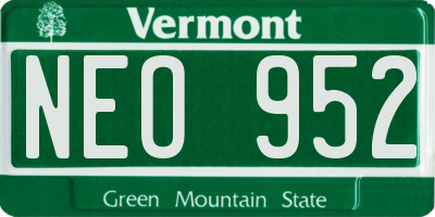 VT license plate NEO952