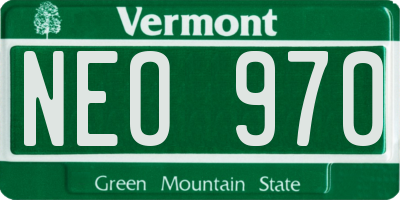 VT license plate NEO970