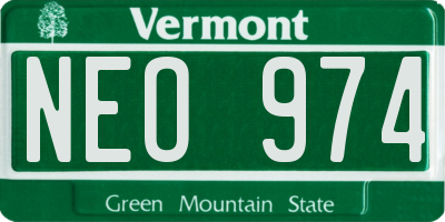 VT license plate NEO974