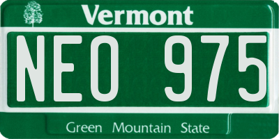 VT license plate NEO975