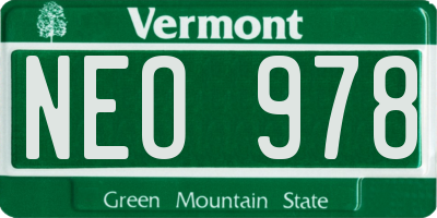 VT license plate NEO978