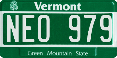 VT license plate NEO979