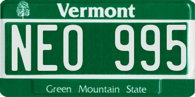 VT license plate NEO995