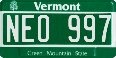 VT license plate NEO997