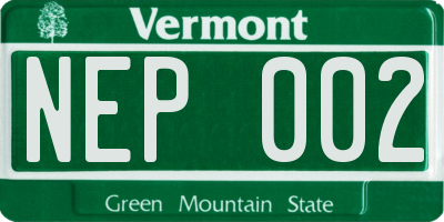 VT license plate NEP002