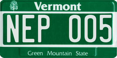 VT license plate NEP005