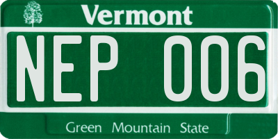 VT license plate NEP006