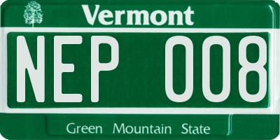 VT license plate NEP008