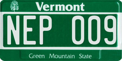 VT license plate NEP009