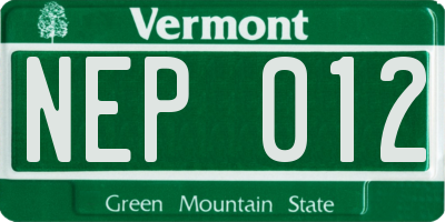 VT license plate NEP012