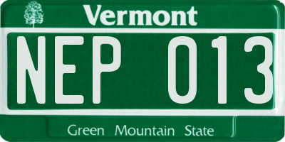 VT license plate NEP013