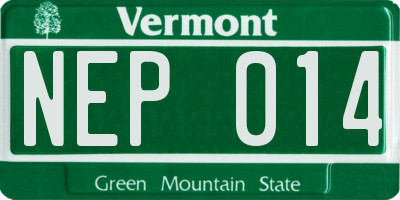 VT license plate NEP014