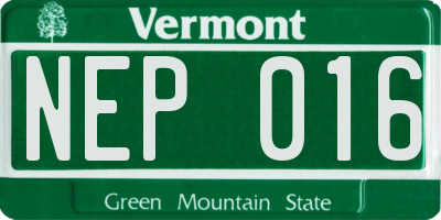 VT license plate NEP016