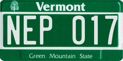 VT license plate NEP017
