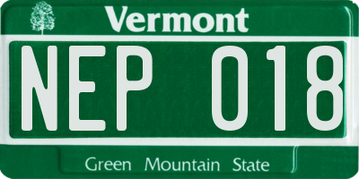 VT license plate NEP018