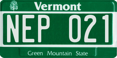 VT license plate NEP021
