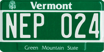 VT license plate NEP024