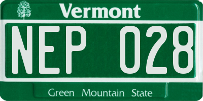 VT license plate NEP028