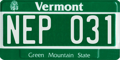 VT license plate NEP031