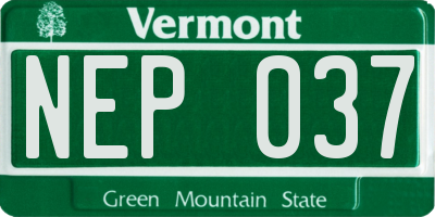 VT license plate NEP037